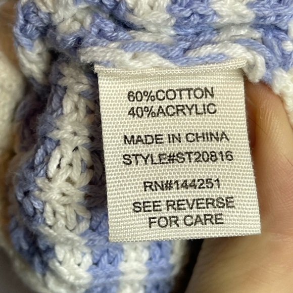 Jessica Simpson XL Blue & White Striped Half-Zip Sweater - Picture 10 of 10